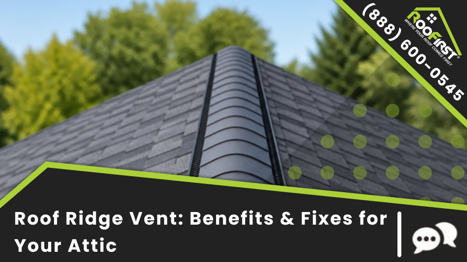 Roof ridge vent installation for a clogged ridge vent or ridge vent leak near you.